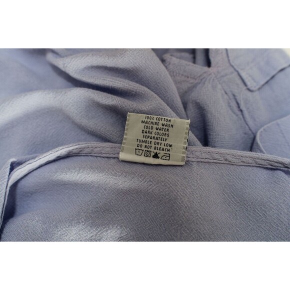 Color Me Cotton Periwinkle lavendar purple S Women's button up blouse roll tab - Picture 4 of 5